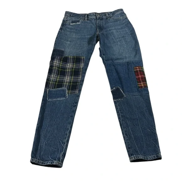 Polo Ralph Lauren Astor Slim Boyfriend Patchwork Distressed Denim Jeans 14 - Picture 9 of 16